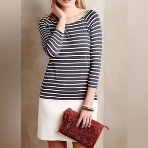Anthropologie | Bailey44 Vegan Leather Skirt Nautique Striped Dress